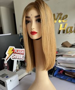 Ombre brown#6/ blonde #27 Bone Straight Normal Lace Wig